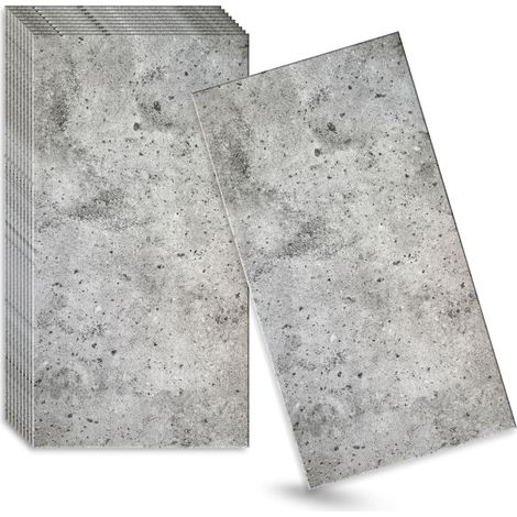 Verdico Panneaux muraux 3D Polystyrène - Gris - 100x50 Cm - 12 pièces - Béton architectonique - 6 m2