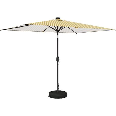 Parasol de jardin avec lumière LED et base, mesurant 200 x 300 cm. (1/5)