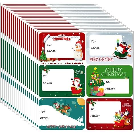 120 étiquettes cadeaux de Noël, étiquettes et autocollants « Joyeux Noël » (1/5)