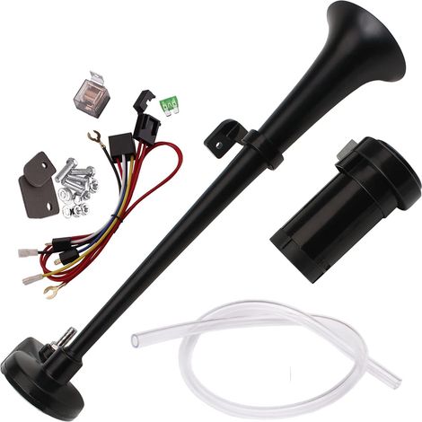 Clacson ad aria compressa per camion da 12 V e 150 dB, 45 cm, con compressore, per auto, camion, barche, motociclette, treni e TGV