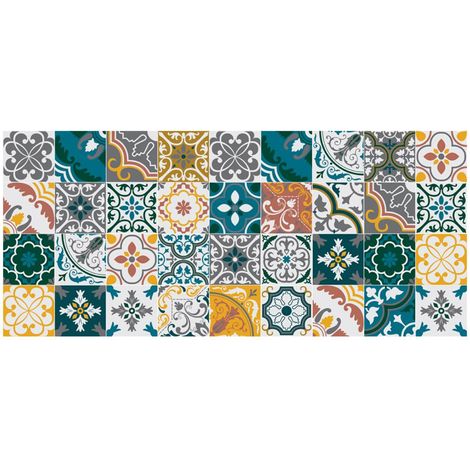 Vinyl-Mosaik-Teppich 50x112cm - Mehrfarben