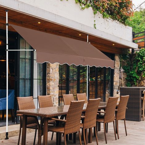 Store banne télescopique rétractable pour balcon et terrasse, manivelle manuelle, imperméable anti-UV réglable (1/5)