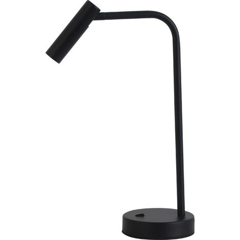 Lámpara de mesilla de noche con protección ocular, ideal para el hogar y la oficina (negra). (1/5)