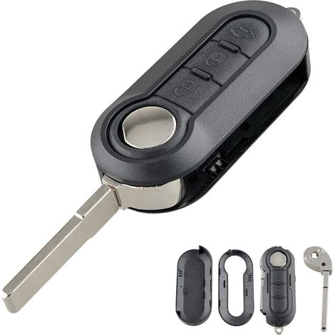 Coque de clé de voiture à bouton de remplacement pour Fiat 500, Peugeot Citroën Brava, Bravo, Evo, Grande, Doblo, Ducato et Panda. (1/5)