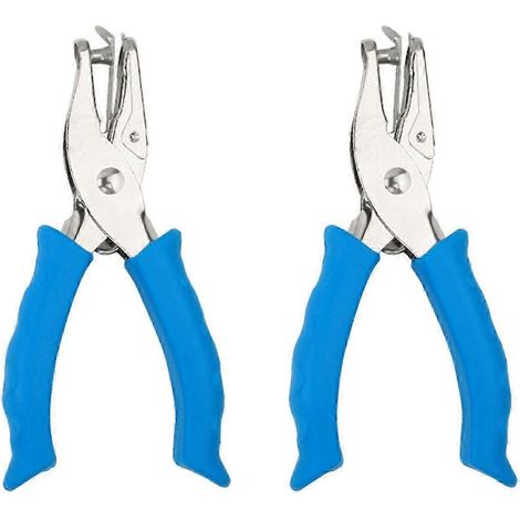 Perforatrice à un trou avec poignée ergonomique, perforatrice circulaire manuelle pour usage quotidien, loisirs créatifs et bricolage, capacité de 8 feuilles (rose/bleu). (1/4)
