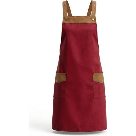 Tablier de Cuisine Femme et Homme, 77x67 cm, Imperméable et Réglable avec 2 Grandes Poches, Bretelles Anti-Glisse à Bouton-Pression, pour Cuisine, Barbecue, Jardinage, Restauration (1/5)