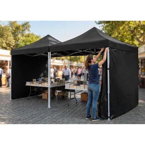 Laterales Individuales Carpas Plegables - Lateral Liso 3 Metros Eco - Negro (1/5)