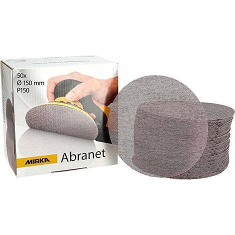 Disque à poncer mesh Ø 150 mm Velcro / Grain P80 / 50 pcs / Pour poncer le bois, le mastic, la peinture, le plastique / Anti-encrassement / (1/5)