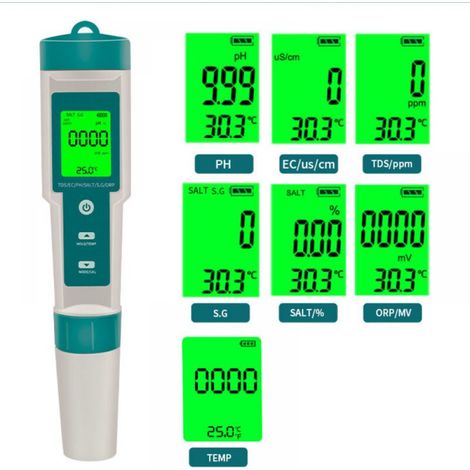 MINE Compteur de Salinité Testeur Numérique avec Écran LCD Test pour les Tests de Réservoirs Marins Saumâtres d'eau Salée (1/4)