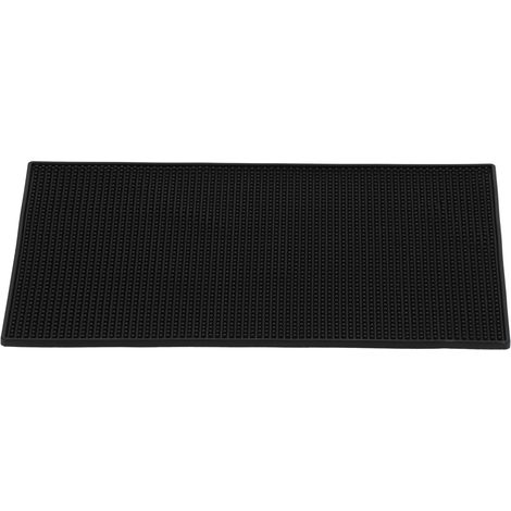 Tapis de bar épais antidérapant en caoutchouc, set de table pour cuisine, hôtel, restaurant, café, noir (30 x 45 cm, 11,8 x 17,7 pouces) (1/5)
