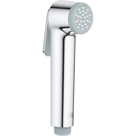 Pommeau de douche à jet unique , douchette à main avec gâchette , technologie anti-brûlure , économie d'eau , facile à installer et à nettoyer , finition chromée (1/5)