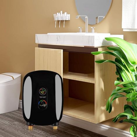 Chauffe - eau électrique instantané, mini - set de chauffe - eau électrique, température instantanée, avec indicateur LED, maison, salle de bains, cuisine, 6500w, 220V (noir) (1/5)