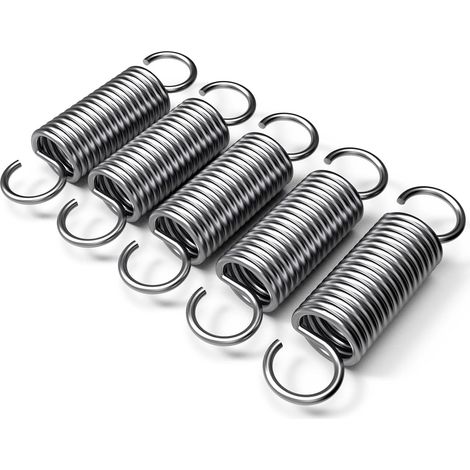 5 x Tension Spring Reminder Spring 2.2 x 15 x 50 mm with Stainless Steel Spring Hooks 12 kg Force for Shading Sail and Garage Doors (1/5)