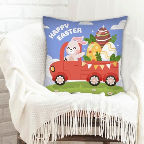 Housse de coussin moderne design solide pour canapé, lit, chaise décoratif de ferme pour Pâques (1/5)