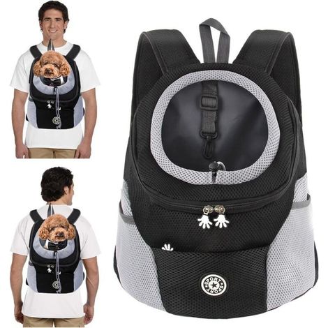 Dog Backpack, Breathable Adjustable Waterproof Bottom Padded Shoulder Strap Foldable Dog Travel Backpack, Safety Hook (1/4)