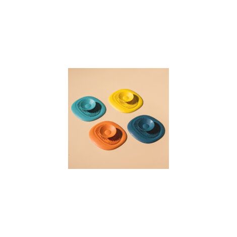 Set di 4 tappi di scarico, raccogli-capelli, tappi di scarico in silicone H-Crezuo