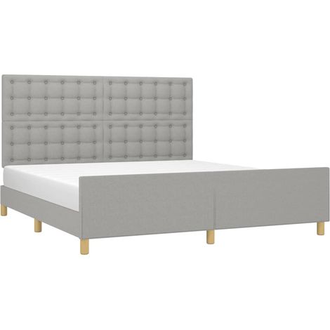 Cama sin colchón tela gris claro 160x200 cm vidaXL (1/5)