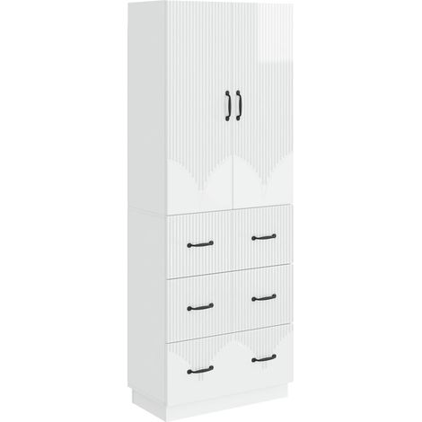 vidaXL Set di armadi 2 pcs Bianco Lucido 66 x 34,5 x 87 cm
