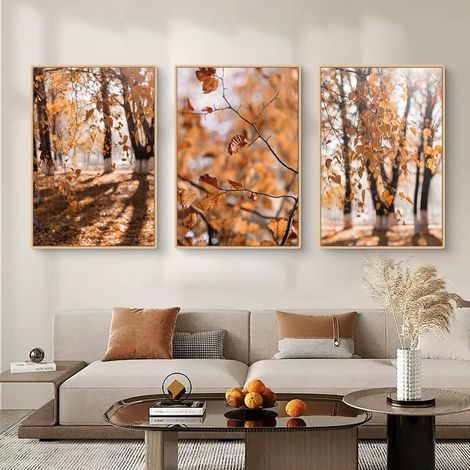 3er-Poster-Set – Moderne Wanddekoration – Herbstliches Ahornblatt-Poster und Kunstdrucke – für Wohn- und Schlafzimmer – Ungerahmt (1/5)