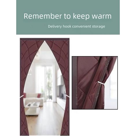 Rideau De Porte En Coton Épais - Isolation Thermique Et Acoustique - Sans Perçage Pour Entrée Maison - 1 Pièce (1/3)