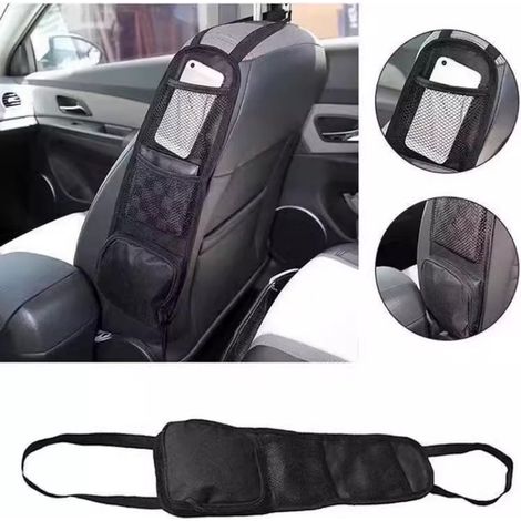 Organisateur de siège auto, sac de rangement avec poche en filet pour téléphones, boissons et autres objets, convient aux voitures, SUV et camions. (1/4)