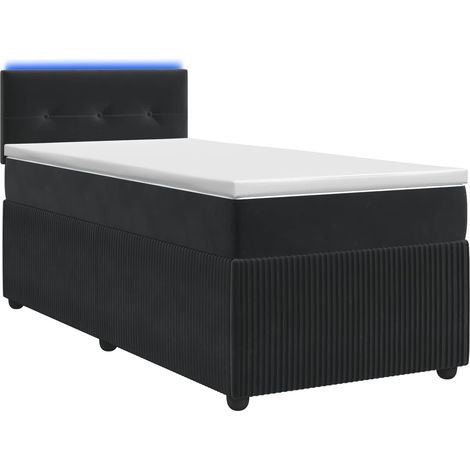 Maison Exclusive - Letto box spring con materasso Nero 90 x 190 cm Velluto (1/5)
