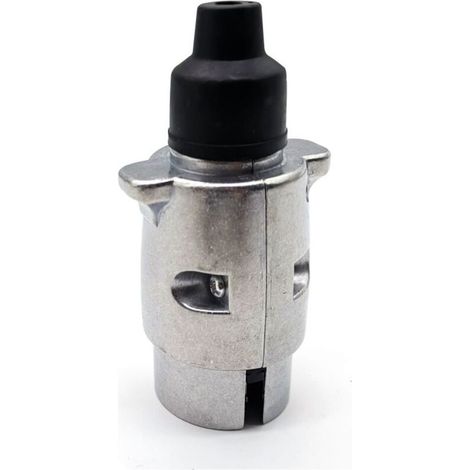 Conector macho metálico de 7 pines para remolque, conector metálico de 7 pines para enganche, conector eléctrico impermeable de 7 pines para remolques, conector metálico de 7 pines para remolque de 12 (1/4)