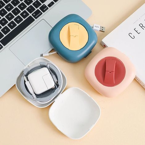 Ensemble de 3 étuis de rangement rétractables pour câbles de données, pour une gestion optimale des câbles. Cache-câble de charge pour écouteurs portables, idéal pour la maison, le bureau et les auber (1/5)
