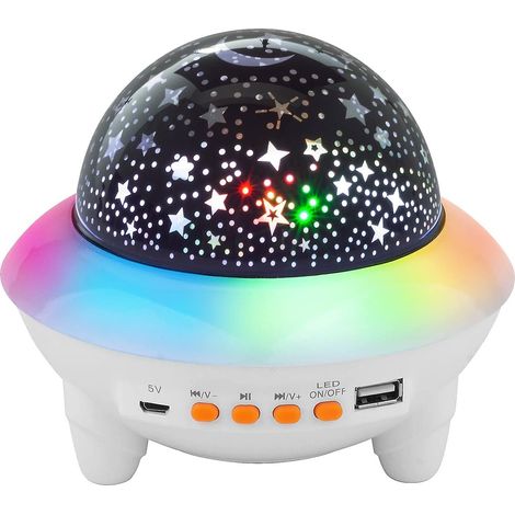 Rotierender Galaxien-Sternenprojektor mit Bluetooth-Lautsprecher für Kinder, LED-Nachtlicht, mehrere Beleuchtungsmodi, ideal fürs Babyzimmer. (1/5)