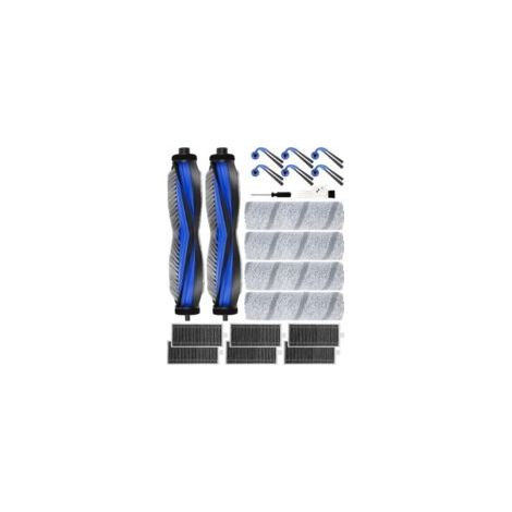 Set di accessori di ricambio da 20 pezzi per robot aspirapolvere ECOVACS DEEBOT X11 Pro/X11/DEX99: 2 spazzole principali, 6 spazzole laterali, 6 filtri, 4 rulli di lavaggio - Kit completo per una puli