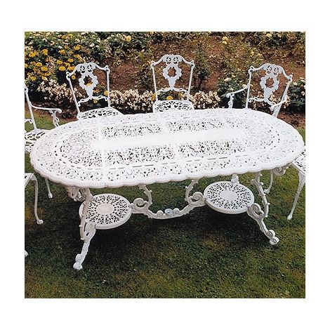 Victorian Grand British Made, High Quality Cast Aluminium Garden Furniture - L200 x W95 x H73 cm