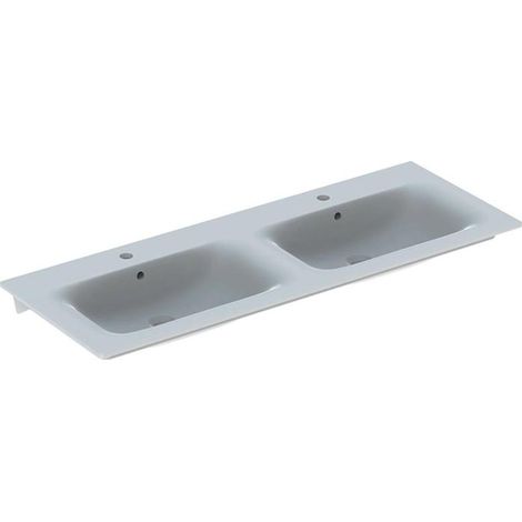 GE Renova Plan Doppelmöbelwaschtisch 130x48cm, m. Hl., m. Ül., weiß (1/5)