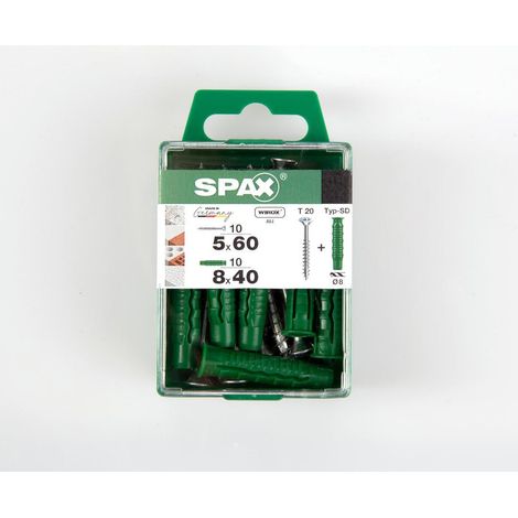 Tornillos y tacos Spax 5 mm diámetro 60 mm largo