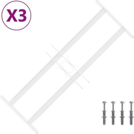 vidaXL Security Grille for Windows with 2 Crossbars 3 pcs 43-74 cm (1/3)