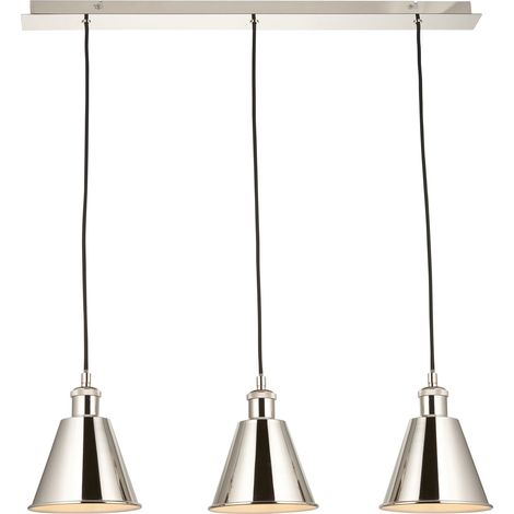 Lampada sospensione industriale nichel 3 luci E27 Endon (1/5)