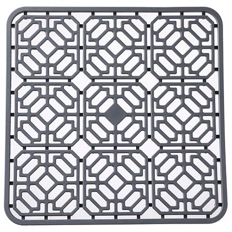 Tappetino per lavello da cucina in silicone 30x30 cm, protezione per lavello per piano di lavoro della cucina, resistente al calore e antiscivolo (grigio scuro)