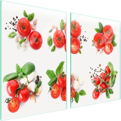 Plaque de protection en verre pour poêle 2x45x52 Légumes (1/5)
