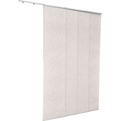 Mophorn Persianas de Panel Extensibles Ancho Ajustable de 116-218 cm, Paneles Recortables con Altura de 243 cm, Opacas Verticales para Puertas Correderas y Ventanas, Gris Claro (1/5)