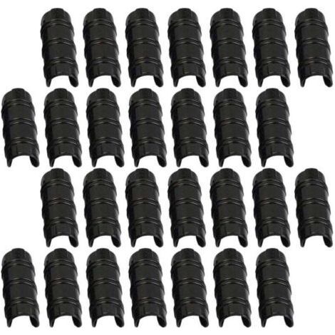 50 Pcs Bâtiments De Jardin Tube Clip PC Serre Cadre Pinces De Tuyau Tube Film Clip pour Serre Bannière Cadre Abris Noir 20Mm (1/4)