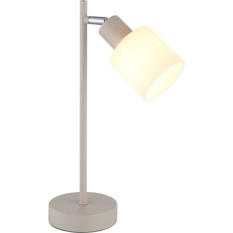 Tischlampe Beistellleuchte Nachttischleuchte schwenkbar 1x E14 sand Glas opal