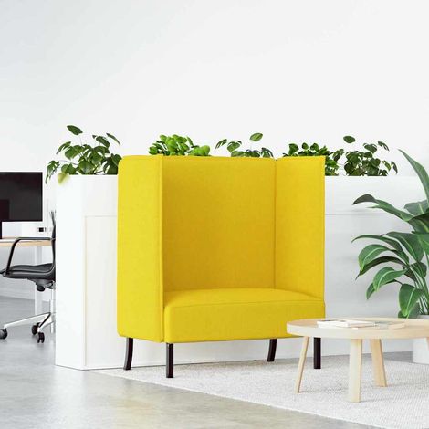 Hoher Rücken Sofa 101cm Hellgelb Stoff