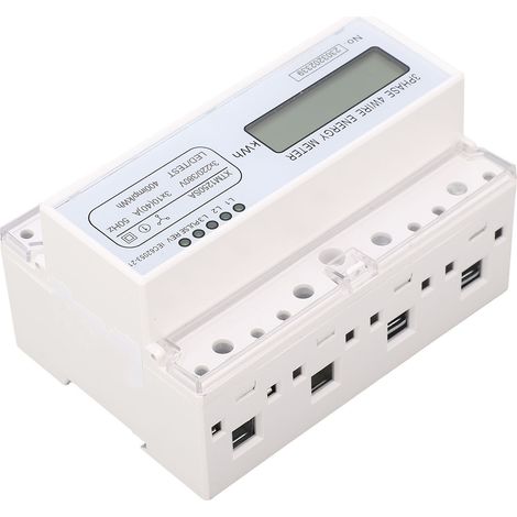 Dreiphasen-4-Leiter-Energiezähler, 7-stellige LCD-Anzeige, Voltmeter, Amperemeter, Spannungs-, Strom- und Leistungsüberwachung, 3 x 220 V, 380 V (1/5)