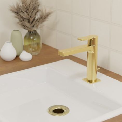Lavabo Omega Medium Vidage Or Brosse - CRISTINA ONDYNA OG22396P (1/2)