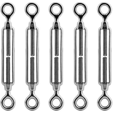 6Pcs Tendeur de câble avec crochet et œillet - En acier inoxydable 304, Tendeur M6 (1/5)