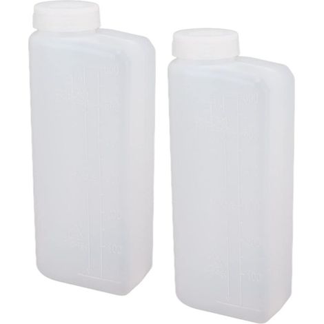 Headerbs Lot de 2 Flacons de Mélange D'huile, D'essence et de Carburant à 2 Temps, 600 ML en Plastique Nylon Anti-Usure Professionnel pour Machine à Repasser Tronçonneuse (1/5)