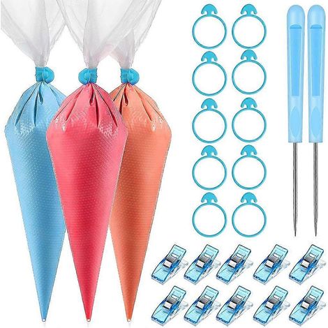 Sachets à Douille Jetables 122 Pièces avec Attaches pour Pâtisserie et Décoration