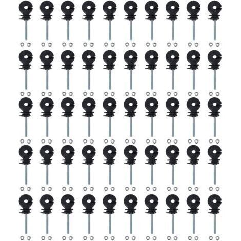 50 isolateurs pour clôture électrique. Isolateurs à visser pour clôture électrique destinée à l'élevage. Accessoires pour systèmes de clôture. Tubes carrés, ronds et cornières.