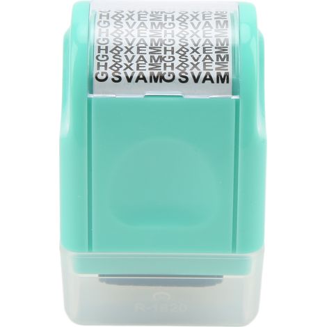 Tampon confidentiel à fenêtre amovible en ABS avec rouleau photosensible, vert (1/5)