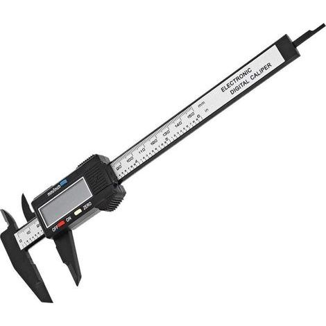 1 pc Pied à coulisse électronique avec grand écran LCD, 150 mm, micromètre numérique avec conversion MM/pouce (1/4)