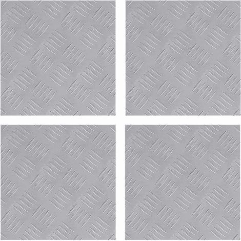 Plaques à damier 4 pcs Argent 30 x 30 cm Aluminium CFW664222 (1/5)